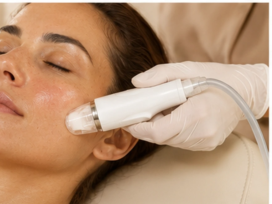 GLO2 — oxygenating facial in progress — The Society of Preservation Med Spa, Charleston
