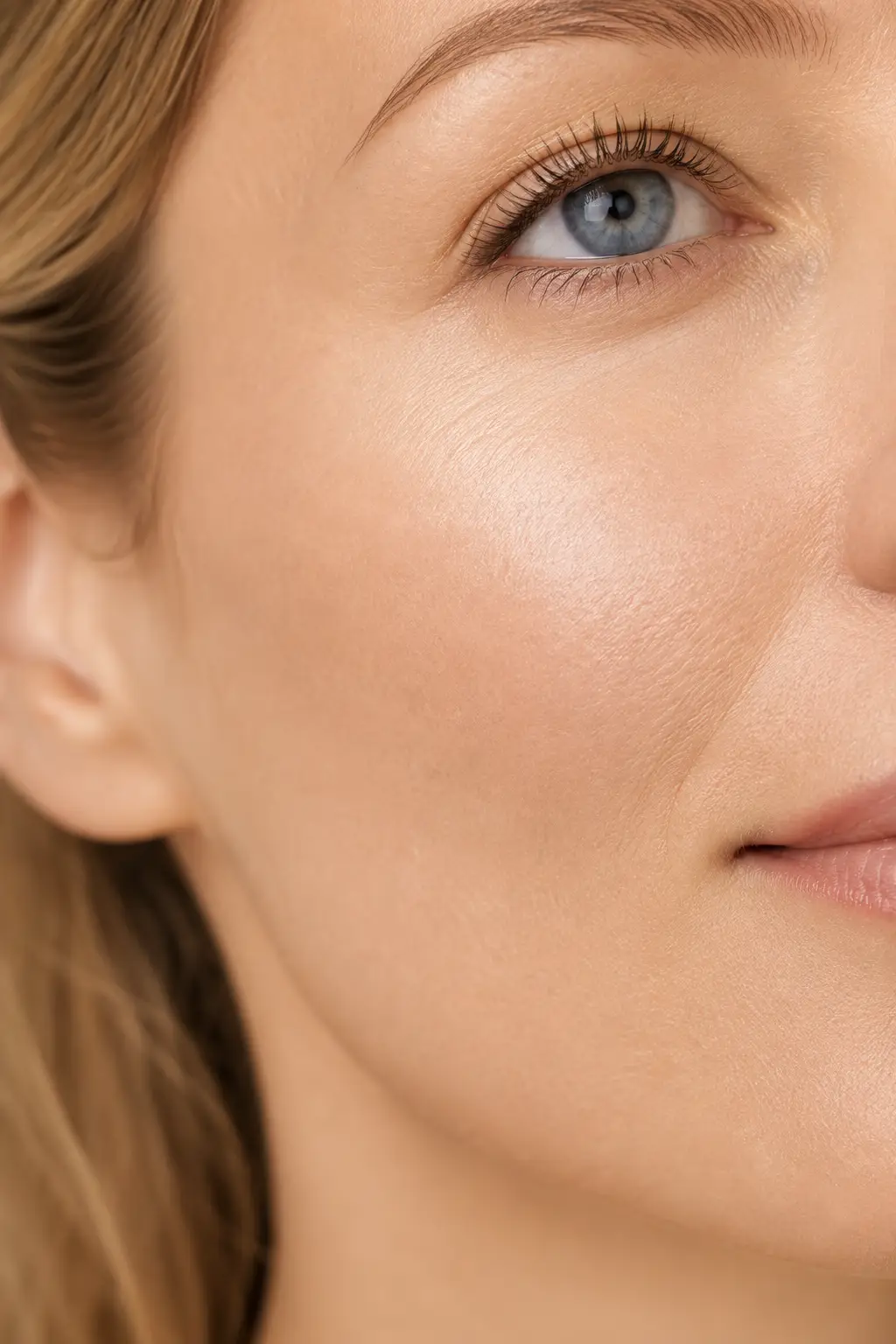 Calm skin detail — no redness, soft even complexion — The Society of Preservation Med Spa, Charleston
